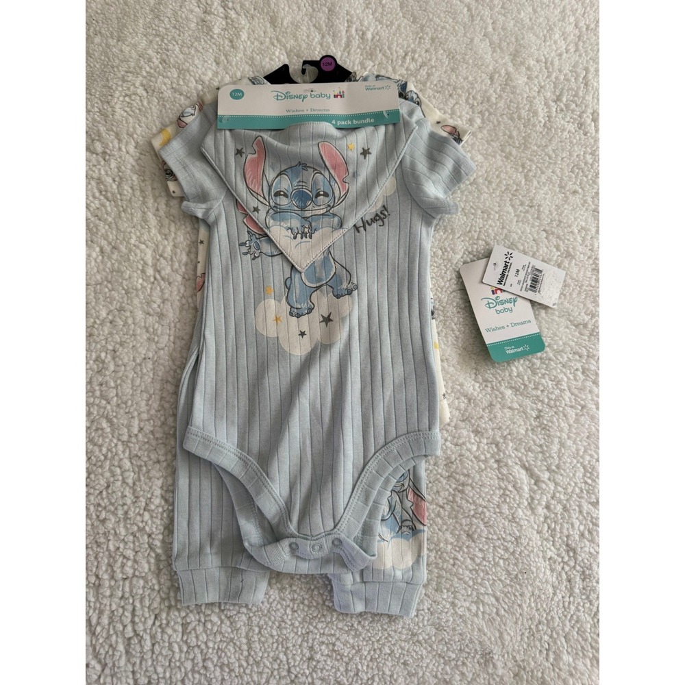 Disney Baby Lilo & Stitch Bodysuit Jogger Set 12M Blue NWT